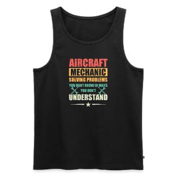 Flugzeugmechaniker Mechnaiker Held Flugzeug - Männer Premium Bio Tank Top - Schwarz - Vorne - AI Model Male 178 light (178cm)