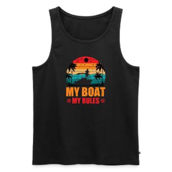 Kapitän Boot Schiff Geschenk - Männer Premium Bio Tank Top - Schwarz - Vorne - Michal (187cm)