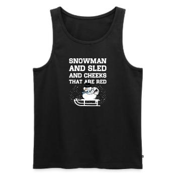 Schneemann Schnee Weihnachten Geschenkidee - Männer Premium Bio Tank Top - Schwarz - Vorne - Michal (187cm)
