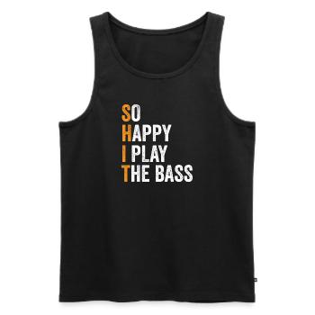 Bassiste Musique Bassiste Musicien Guitare basse - Débardeur bio Premium Homme - noir - Devant - Michal (187cm)