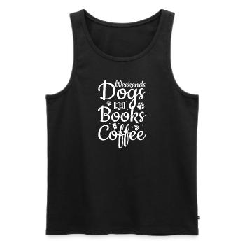 Chiens de café et livres - Débardeur bio Premium Homme - noir - Devant - Michal (187cm)