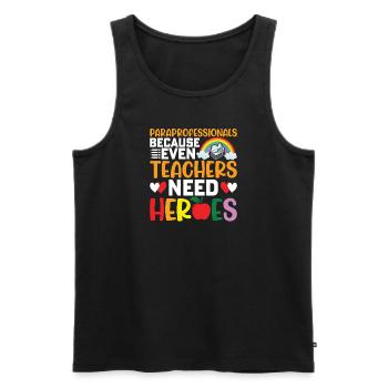 Paraprofessional - Men's Premium Organic Tank Top - black - Front - Michal (187cm)