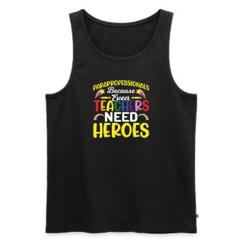 Paraprofessional - Men's Premium Organic Tank Top - black - Front - Michal (187cm)