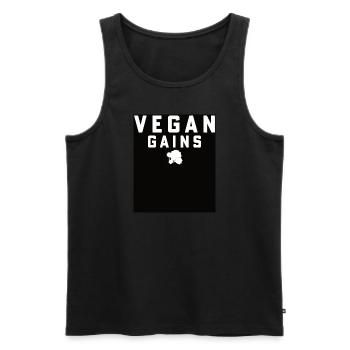 Aliments végétaux Légumes végétaliens Changement climatique sain - Débardeur bio Premium Homme - noir - Devant - Michal (187cm)