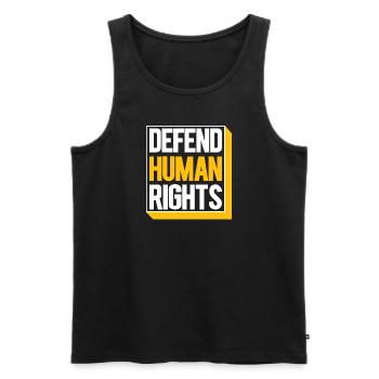 Droits de l’homme Politique Manifestation sur la liberté - Débardeur bio Premium Homme - noir - Devant - AI Model Male 178 light (178cm)