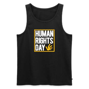 Droits de l’homme Politique Manifestation sur la liberté - Débardeur bio Premium Homme - noir - Devant - AI Model Male 178 light (178cm)