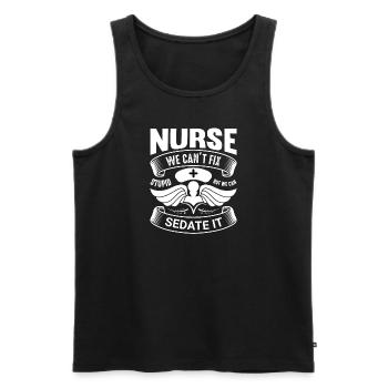 Physician Assistant Nurse Medical Practice Needle - Men's Premium Organic Tank Top - black - Front - AI Model Male 178 light (178cm)