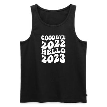Happy New Year Neujahr Party Silvester 2023 - Männer Premium Bio Tank Top - Schwarz - Vorne - Michal (187cm)