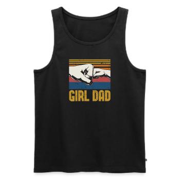 Fête des pères Fille Cadeau Papa Princess - Débardeur bio Premium Homme - noir - Devant - AI Model Male 178 light (178cm)