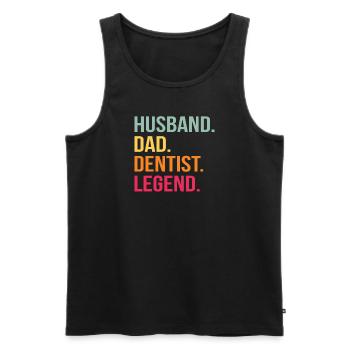 dentist husband father dad legend medicine - Men's Premium Organic Tank Top - black - Front - AI Model Male 178 light (178cm)