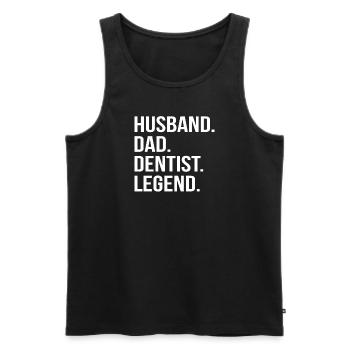 dentist husband father dad legend medicine - Men's Premium Organic Tank Top - black - Front - AI Model Male 178 light (178cm)
