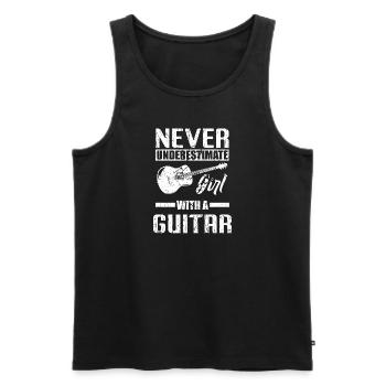 Guitar Girl Music Bass Player Gift Woman - Men's Premium Organic Tank Top - black - Front - Michal (187cm)