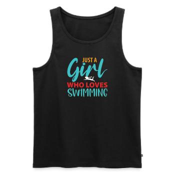 Schwimmerin Schwimmbad Schwimm Sport Schwimmen - Männer Premium Bio Tank Top - Schwarz - Vorne - Michal (187cm)