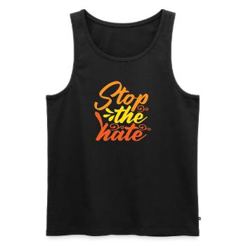 Nationality Man Against racism Human rights - Men's Premium Organic Tank Top - black - Front - Michal (187cm)