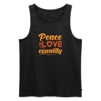 Frieden Peace Liebe Friede Weltfrieden - Männer Premium Bio Tank Top - Schwarz - Vorne - AI Model Male 178 light (178cm)