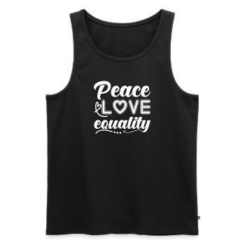 Frieden Peace Liebe Friede Weltfrieden - Männer Premium Bio Tank Top - Schwarz - Vorne - AI Model Male 178 light (178cm)