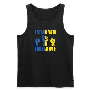 Ukraine Peace Flag No War - Men's Premium Organic Tank Top - black - Front - AI Model Male 178 light (178cm)
