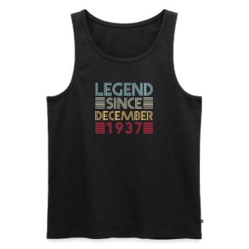 Anniversaire des légendes Décembre 1937 cadeau de naissance - Débardeur bio Premium Homme - noir - Devant - AI Model Male 178 light (178cm)