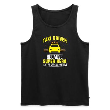 Superheld Taxifahrer Arbeit Taxis Beruf - Männer Premium Bio Tank Top - Schwarz - Vorne - AI Model Male 178 light (178cm)