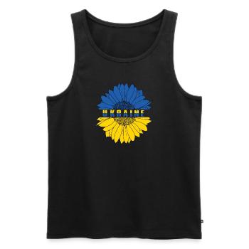 Ukraine Peace Flag No War - Men's Premium Organic Tank Top - black - Front - AI Model Male 178 light (178cm)