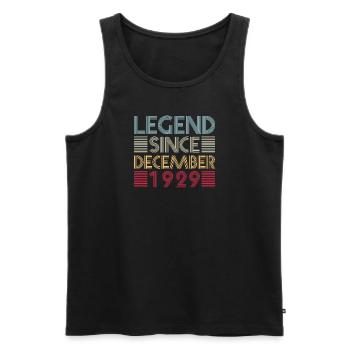 Legends birthday December 1929 born gift - Men's Premium Organic Tank Top - black - Front - AI Model Male 178 light (178cm)