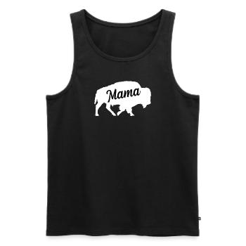 Buffle bœuf maman famille enfants bison bœuf - Débardeur bio Premium Homme - noir - Devant - Michal (187cm)
