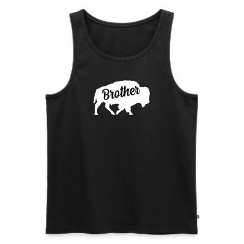 Bison Brother Beef Buffalo Zoo Father Son Farmer - Men's Premium Organic Tank Top - black - Front - Michal (187cm)