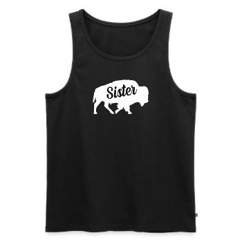 Bison Bruder Rind Büffel Zoo Vater Schwester Bauer - Männer Premium Bio Tank Top - Schwarz - Vorne - Michal (187cm)