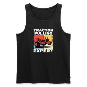 Farmer Tractor Agriculture Farmer Tractor Farm - Men's Premium Organic Tank Top - black - Front - Michal (187cm)