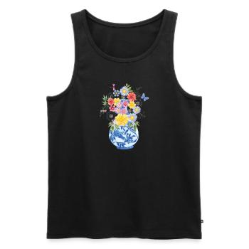 Blumenranke Vase blumenstrauß strauß Blumen - Männer Premium Bio Tank Top - Schwarz - Vorne - AI Model Male 178 light (178cm)