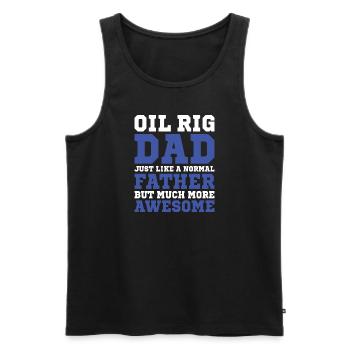 Oil rig oil gas worker drilling oil platform father - Men's Premium Organic Tank Top - black - Front - Michal (187cm)