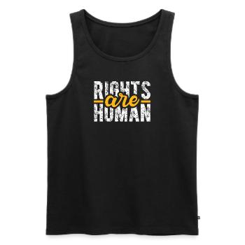 Droits de l’homme Politique Manifestation sur la liberté - Débardeur bio Premium Homme - noir - Devant - AI Model Male 178 light (178cm)