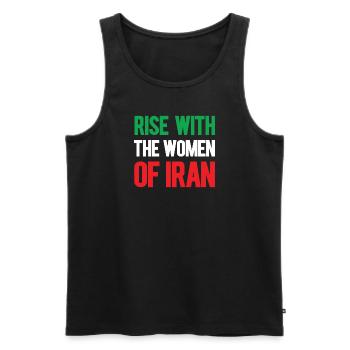 Femmes Vie Liberté Iranienne Mahsa Amini Iran - Débardeur bio Premium Homme - noir - Devant - AI Model Male 178 light (178cm)