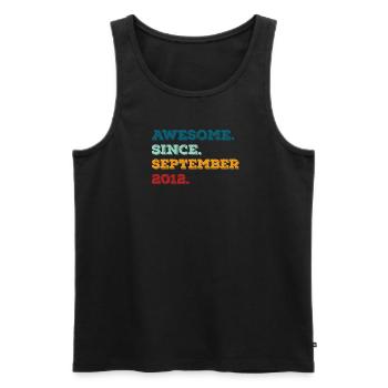 Geburtstag September 2012 Geboren Geburtsjahr - Männer Premium Bio Tank Top - Schwarz - Vorne - Michal (187cm)