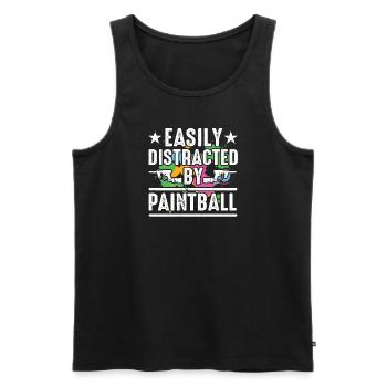 Paintball Cadeau Paintballer Paintball Player - Débardeur bio Premium Homme - noir - Devant - Michal (187cm)