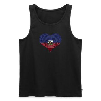 Haïti Heartbeat Flag Vintage Haïti Coeur - Débardeur bio Premium Homme - noir - Devant - Michal (187cm)