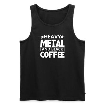 Coffee and Heavy Metal Rock Heavy Metal Metalhead - Men's Premium Organic Tank Top - black - Front - Michal (187cm)