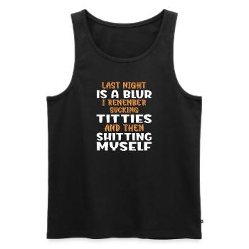 Neugeborenes Baby Kind Geburt Nahrung Milch - Männer Premium Bio Tank Top - Schwarz - Vorne - Michal (187cm)