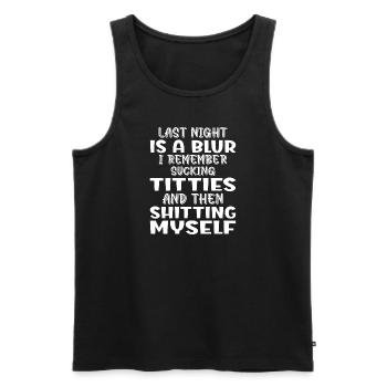 Neugeborenes Baby Kind Geburt Nahrung Milch - Männer Premium Bio Tank Top - Schwarz - Vorne - Michal (187cm)
