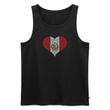 Peru Herz Flagge Urlaub Reisen Tourismus Peru - Männer Premium Bio Tank Top - Schwarz - Vorne - AI Model Male 178 light (178cm)
