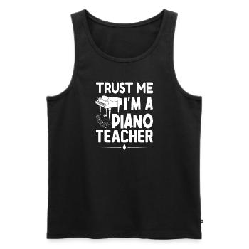 Pianist Piano Player Piano Piano Teacher - Men's Premium Organic Tank Top - black - Front - AI Model Male 178 light (178cm)
