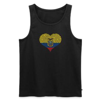 Ecuador Herz Fahne Flagge Spanisch - Männer Premium Bio Tank Top - Schwarz - Vorne - AI Model Male 178 light (178cm)