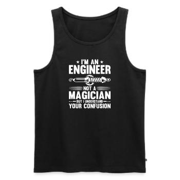 Ingenieur Gehirn Maschinenbau Elektrotechnik Mathe - Männer Premium Bio Tank Top - Schwarz - Vorne - AI Model Male 178 light (178cm)