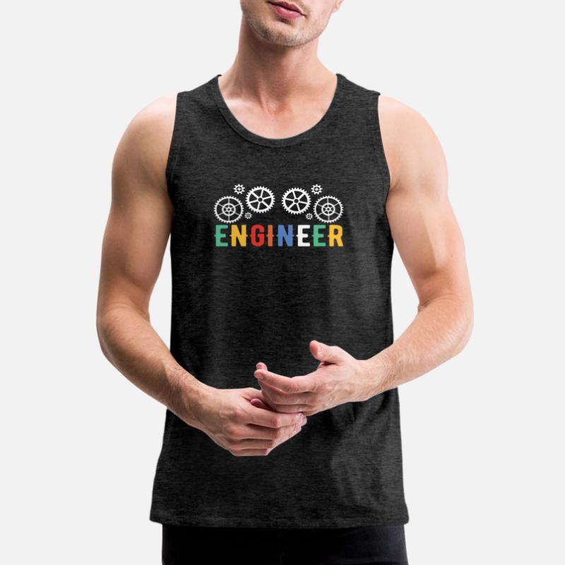 Engineer Brain Mechanical Engineering Electrical Engineering Math Men's Premium Organic Tank Top