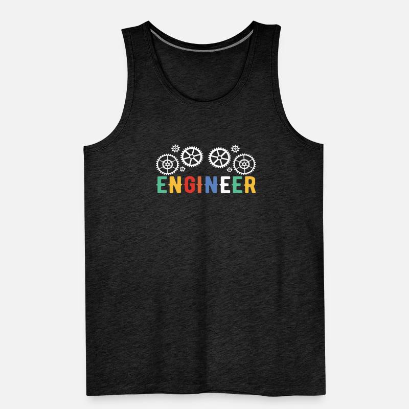 Engineer Brain Mechanical Engineering Electrical Engineering Math Men's Premium Organic Tank Top