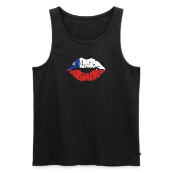 Chili Drapeau Amérique du Sud Drapeau chilien Vintage - Débardeur bio Premium Homme - noir - Devant - AI Model Male 178 light (178cm)
