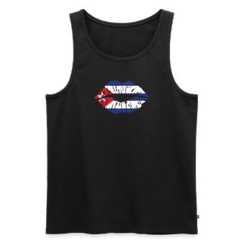 Kuba Flagge herz Fahne Kubaner - Männer Premium Bio Tank Top - Schwarz - Vorne - Michal (187cm)