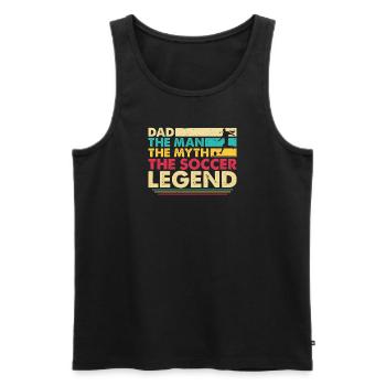Vater Fußball Papa Fußballspieler - Männer Premium Bio Tank Top - Schwarz - Vorne - Michal (187cm)
