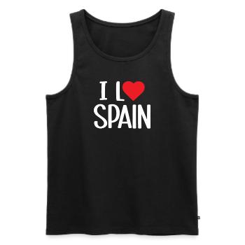 Ich liebe Spanien - Männer Premium Bio Tank Top - Schwarz - Vorne - AI Model Male 178 light (178cm)