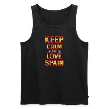 Ich liebe Spanien - Männer Premium Bio Tank Top - Schwarz - Vorne - AI Model Male 178 light (178cm)
